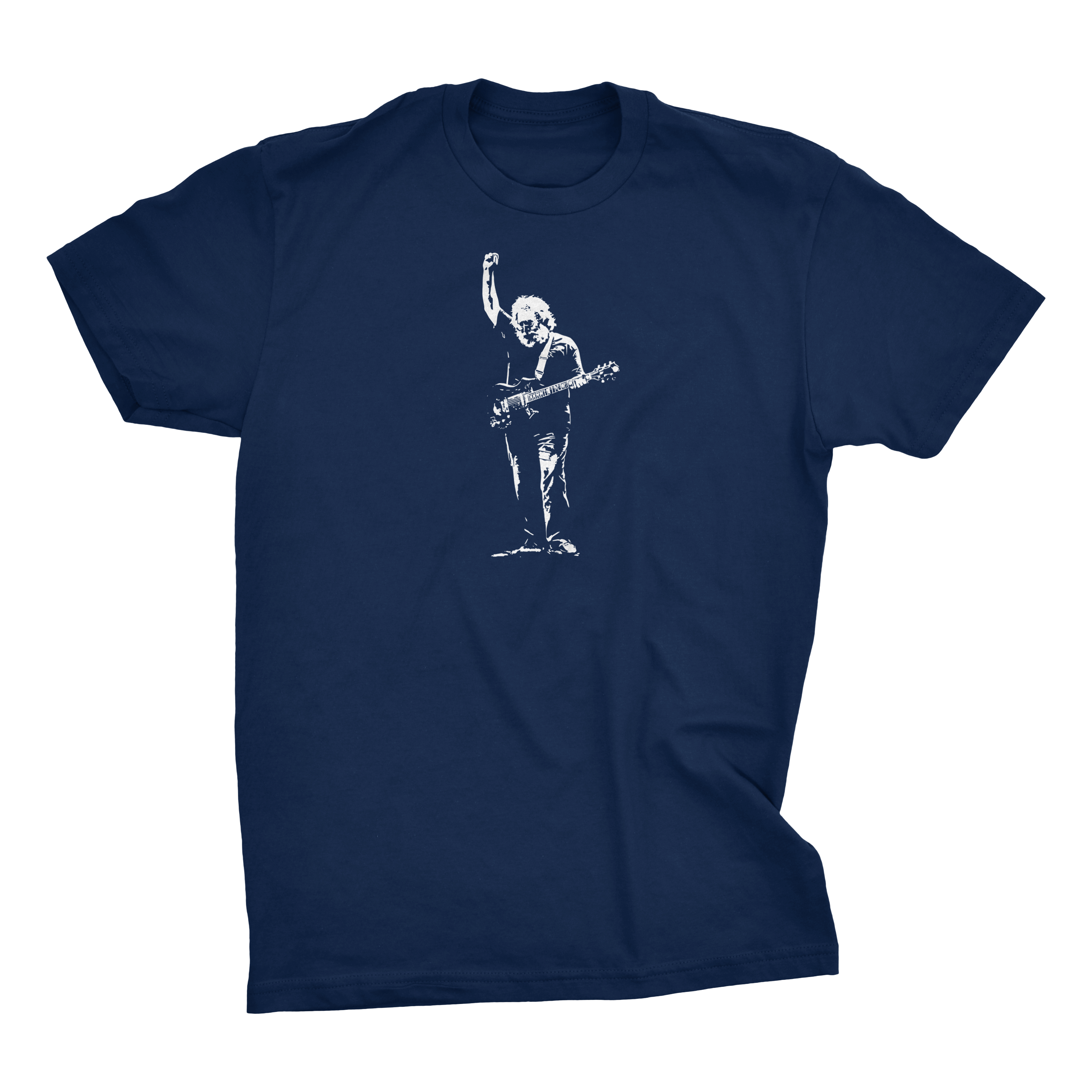 Jerry Garcia Silhouette Shakedown Street Style Graphic T-Shirt – Front Print Festival Tee