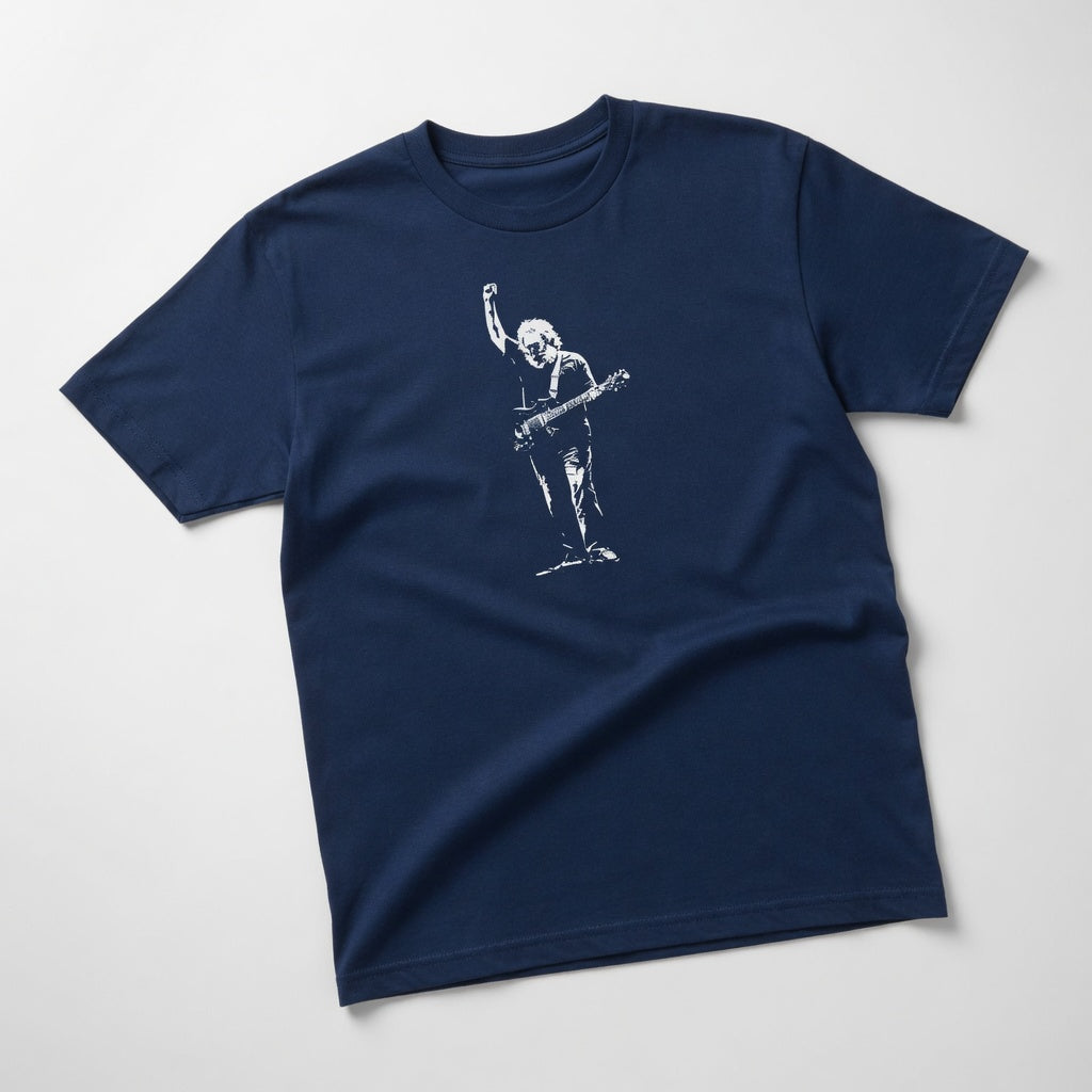 Jerry Garcia Silhouette Shakedown Street Style Graphic T-Shirt – Front Print Festival Tee